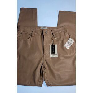 Vegan Faux Leather Pants Kensie jeans sz 6/28 Mid Rise Straight Leg Makeup